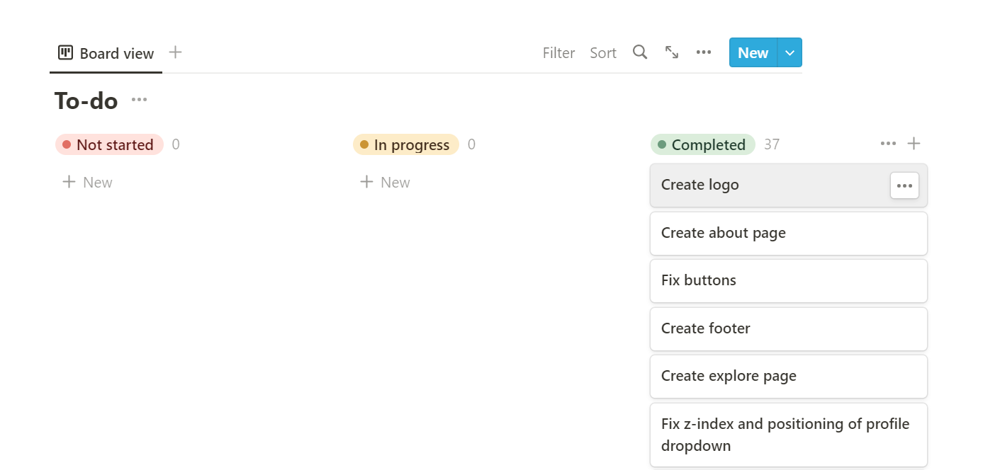 Photo of kanban board