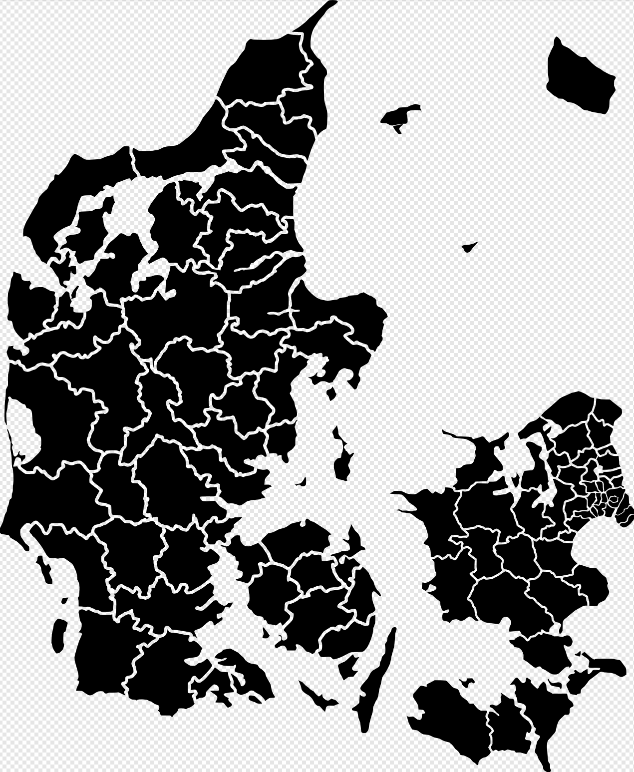 SVG of Denmark with municipalities